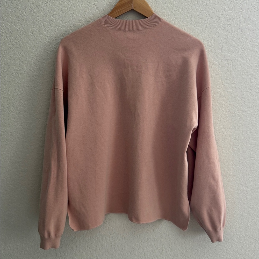 Ted Baker Pink & white Graphic Crewneck Knit Sweater Size 2 - Picture 3 of 10